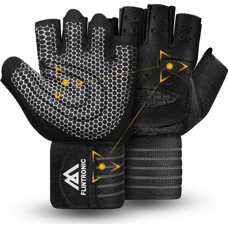 Gym Gloves, Weightlifting Gloves with Wrist Support, Weightlifting Gloves for Men and Women, Anti-Shock, Anti-Slip Gel Fitness Gloves for Fitness, Suspension, Pull-ups (1/5)