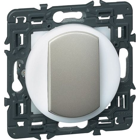 Legrand – Interrupteur va et vient 10A couronne lumineuse – Installation sur boîte Batibox standard – Commande depuis 2 emplacements – Finition moderne