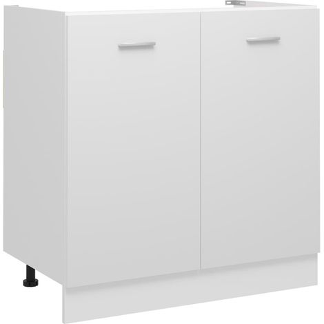 Meuble sous évier-Meuble bas pour évier "Lyon" Blanc 80 x 46 x 81,5 cm Bois d'ingénierie