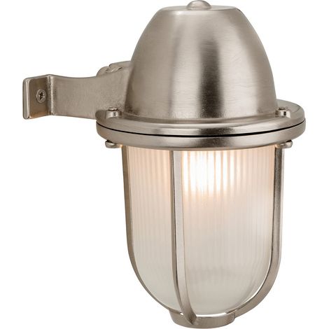 Firstlight Nautic - Applique murale extérieure à 1 ampoule nickel, verre givré IP64, E27