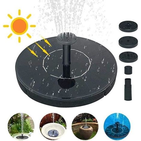 Solarbrunnen – ZGEER – Rund – Schwebend – Miniatur – Schwarz (1/4)