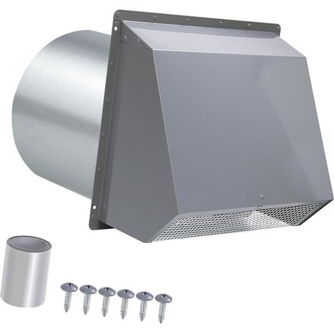 Couvercle de ventilation mural en acier inoxydable de 10,2 cm, 15,2 cm, 20,3 cm avec écran et amortisseur extérieur (1/5)