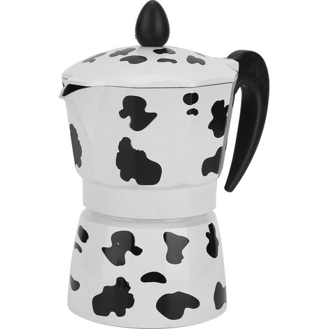 Cafetière italienne en aluminium, style cafetière italienne, pour la maison ou un café, couleur vache, 3 tasses (150 ml). (1/5)