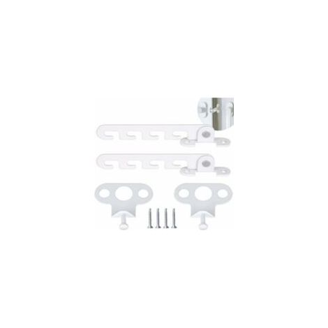 Ouvre-fenêtre à battants, 2 pièces, limiteur de fenêtre avec loquet de fenêtre à 4 vis (blanc) - Crezuo