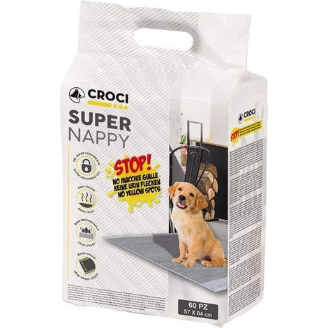 Set 4 confezioni da 60 pezzi cad di Tappetino Super Nappy Carbone attivo per cani 84x57