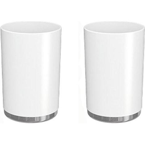Tasse à brosse à dents pour couple de ménage, porte-brosse à dents, tasse de bain de bouche portable pour dortoir (blanc et blanc) (1/5)