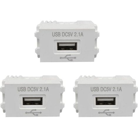 ACKERMAN - 3 x Panneau de charge pour téléphone mobile Module d’alimentation USB Prise 220V Transformateur 5V 2.1 Adaptateur de prise USB Prise d’alimentation (1/5)