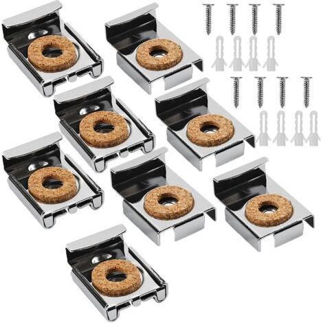 8 Pieces Wall Mirror Mount, Wall Mirror Bracket, Spring Mirror Clips for Hanging and Securing Mirror or Glass (1/5)