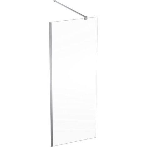 Geberit GEO - Paroi de douche Walk-In, 80x200 cm, argent/verre clair 560.119.00.2 (1/2)