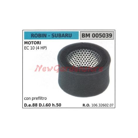 Filtro aria con prefiltro ROBIN per motore decespugliatore EC 10 (4 HP)  005039