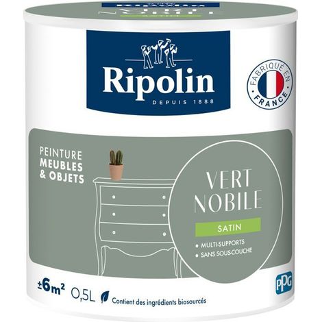 Peinture Meuble & Objet - Satin - 0,5L - Vert Nobile - Ripolin (1/5)
