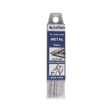 Sierras de calar para metal (5 piezas) 67 x 1.1-1.5 mm T118A