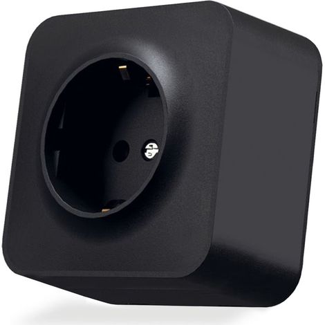 Prise simple en saillie Schuko IP20 noir mat videx binera (1/5)