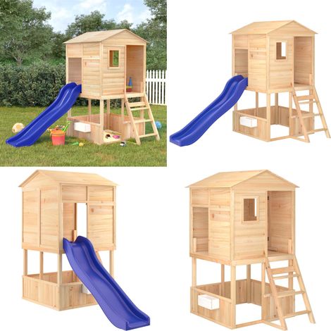 Aire de jeux d'extérieur bois massif de sapin - Aire de jeux bois - Aire de jeux enfants (1/5)