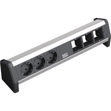 Bachmann DESK multipresa in alluminio nero e argento