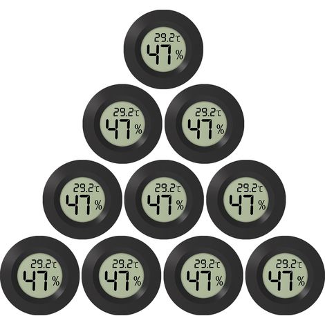 10 Pièces Thermometre Hygrometre Interieur, Thermometre Interieur, Hygrometre Interieur, Mini Thermomètres Et Hygromètres Numériques Lcd, Thermo Hygromètre Indicateur Pour Cave À Effet De Serre (1/5)
