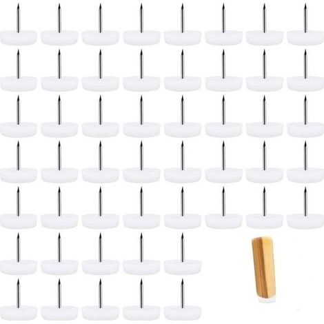 50 Stück Möbelgleiter, Teflonfüße mit Schrauben, Stuhlgleiter, 20 mm Möbelbeschläge – 5 mm dick (1/5)