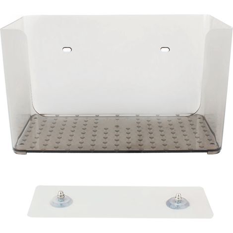 Rangement Cosmétique Mural - Boîte De Maquillage Étanche - Organisateur Salle De Bain Sans Perçage - Noir Transparent - 1 Pièce (1/5)