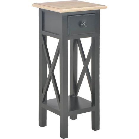 Mesa auxiliar de madera negro 27x27x65,5 cm vidaXL (1/5)