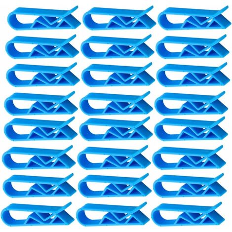 40 blaue Plastiktütenclips