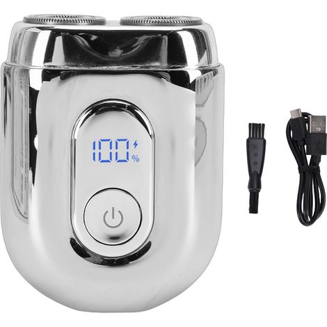 Tondeuse à Barbie Mini USB-C IPX7 pour Voyage [Tondeuse Mince et Compacte pour Hommes avec Revêtement Métallique Zinc et Affichage LED Intégré]