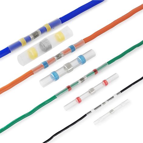 Kit de 600 manchons de soudure étanches pour connecteurs électriques, gaine thermorétractable, isolation, étanche (1/5)