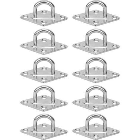 Lot de 10 crochets à œillet en forme de diamant M5 à 4 trous, en acier inoxydable 304, pour bateau. (1/5)