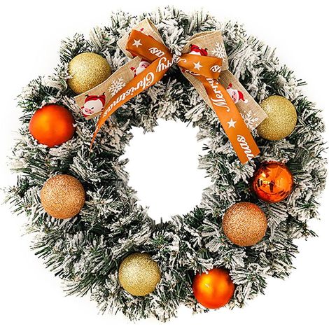 Guirlande De Porte De Noël - Pour Intérieur Et Extérieur - Diamètre 30 Cm - Matériau Artificiel Réaliste - 1 Pièce (1/5)