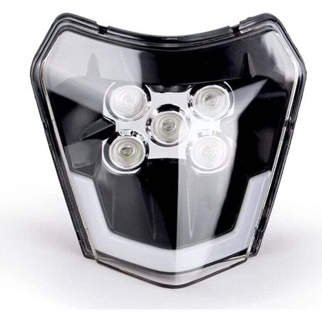 LED-Motorradscheinwerfer mit Kennzeichenbeleuchtung, passend für KTM EXC 300, XC, XCF, XCW, XCFW, SX, SXF, SXS 125 bis 690 (2012–2022).
