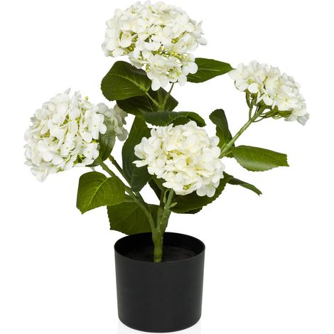[NEUWERTIG] B-Ware Hjh Office Kunstpflanze Kunstblume Hydrangea Dekopflanze Hortensie 52cm Weiß701