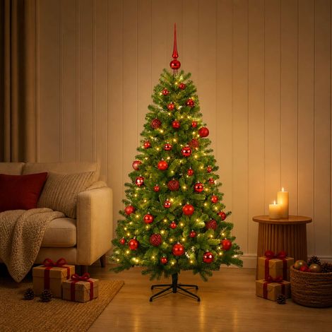 vidaXL Artificial Christmas Tree with Bauble 150 cm 150 LEDs (1/5)
