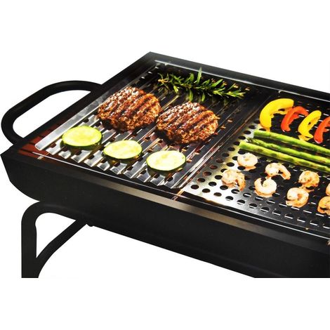 Griglia Pieghevole in Acciaio Inox per Barbecue - 23/46 x 30 cm (1/5)