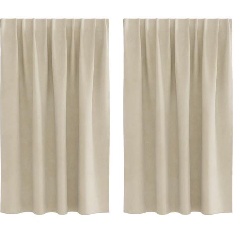 Curtains 2 pcs Cream 140 x 140 cm Velvet vidaXL