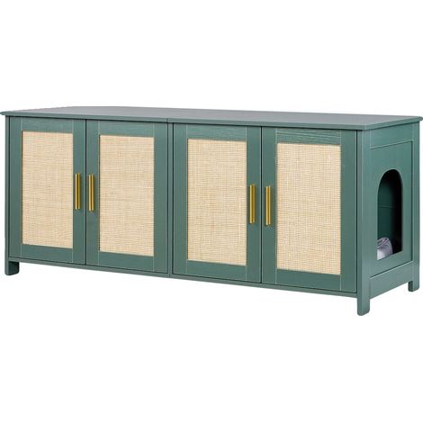 Enclos pour litière, Contrôle des odeurs, Design élégant, 47.2in Rotin (1/2)