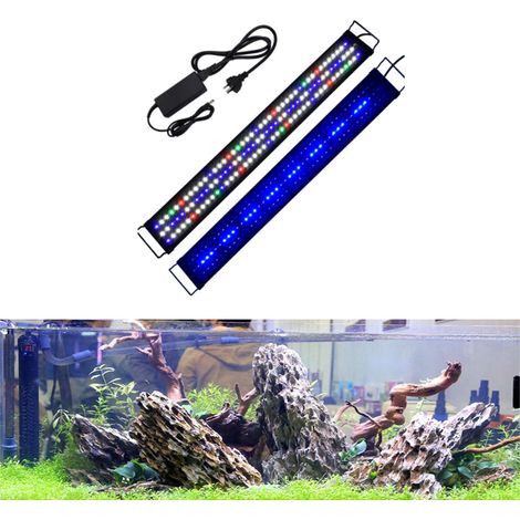 Éclairage Aquarium, Rampe LED pour Aquarium d'eau Douce, Lumière Aquarium Plantes, 2 Modes Lampe LED pour Aquarium, 90-110 cm, Noir (1/4)
