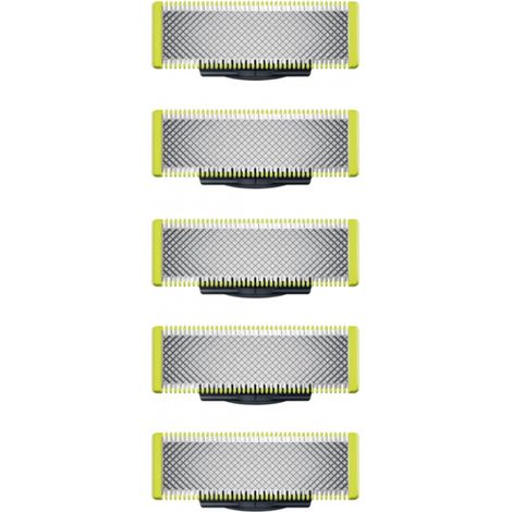 BRAVIX Applicable à OneBlade - Lames de rechange, pour rasoir/tondeuse électrique OneBlade, acier inoxydable robuste, taille, stylisation et rasage, lot de 5