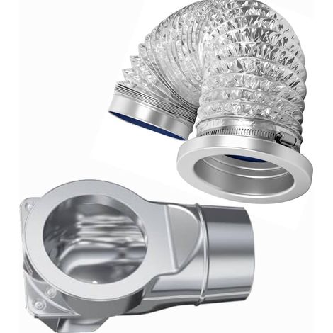 Kit de ventilation sèche-linge aimanté autonivelant pour endroits exigus, détartrage peluche, tuyau aluminium 80 cm 2,6 pi diam 10 cm 4 po (1/5)