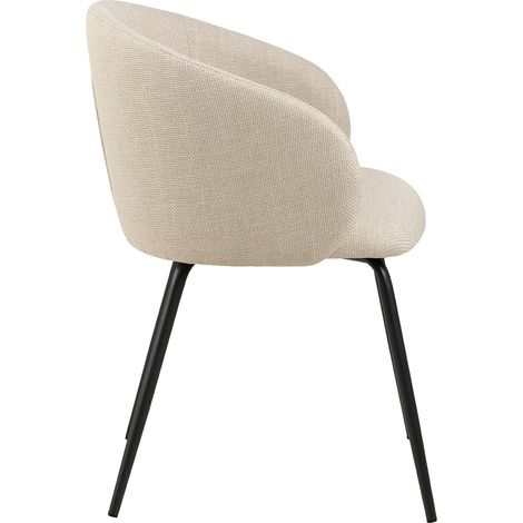Eleanor chaise de salle à manger avec accoudoirs tissu beige. (1/5)