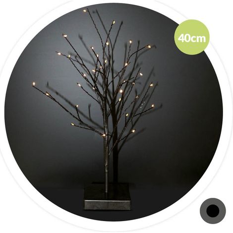 Cumia LED Dekobaum 40cm 3xAA Schwarz
