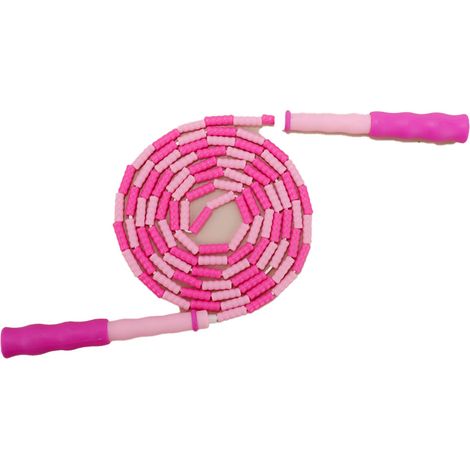 Corde à Sauter Perles - PVC Poids Léger - Poignées en Bambou - Ajustable - Pour Entraînement Intérieur Extérieur - 1 Pièce (1/5)