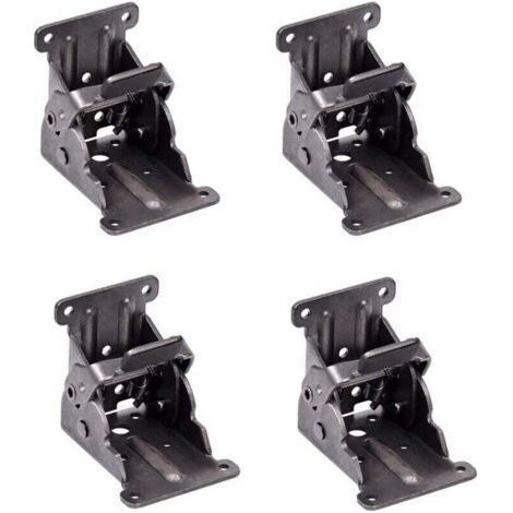 Charnières autobloquantes, support pliant, ferrures de pieds et renfort d'angle, pour pieds pliants, établi pliant, (2 jeux)-Chrom (1/5)