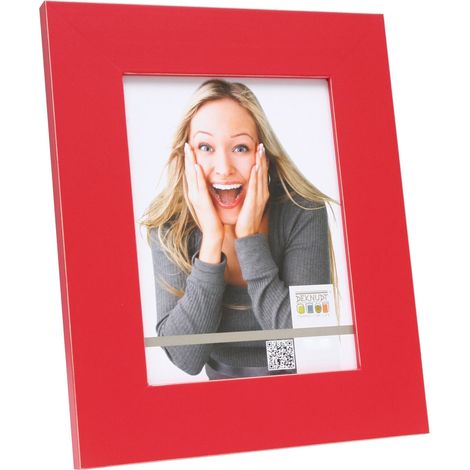 Cadre Photo Bois Rouge avec Filet Naturel Subtile 33,2 x 27,2 x 1,5 cm