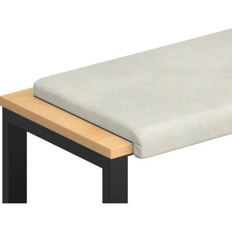 Coussin de banc Velours Crème Profondeur 35 cm vidaXL