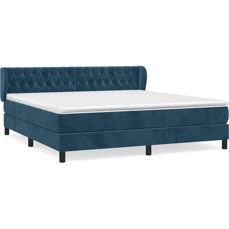 Maison Exclusive - Boxspringbett mit Matratze Dunkelblau 160x200