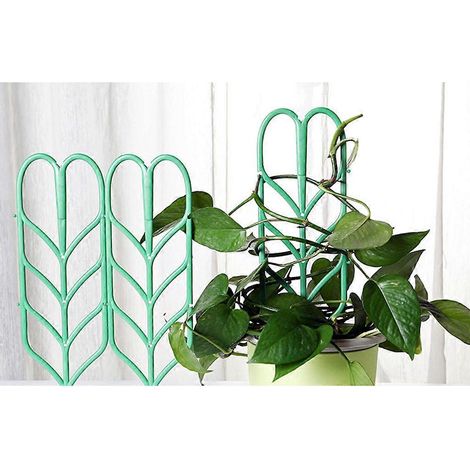 Kits de support pour treillis de plantes d'intérieur grimpantes, supports en forme de feuille verte (1/4)