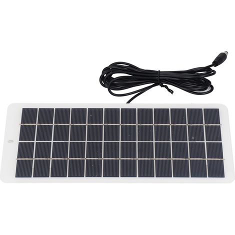 Panneau solaire portable en polysilicium à haute transmission lumineuse avec interface CC pour batterie 3,7 V, 5 W, 12 V (1/5)