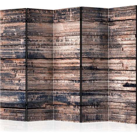 Paravent 5 Volets "Burnt Boards" 172x225cm (1/2)