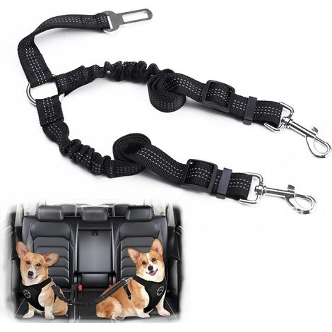 Ceinture de sécurité pour chien - Noir - Pour voiture - Pour chiens de petite, moyenne et grande taille - Pour tous les types de voiture - 1 pièce (1/5)