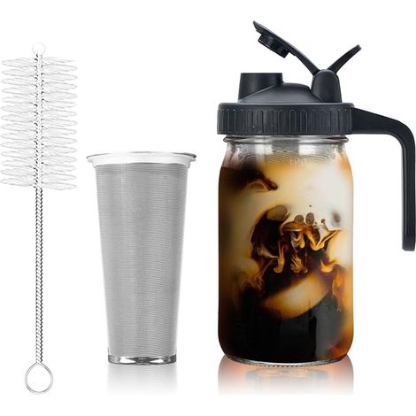Machine à café Cold Brew, 32 onces Cold Brew, filtre pour machine à café à froid avec filtre en acier inoxydable haute densité pour café glacé, thé glacé A (1/5)