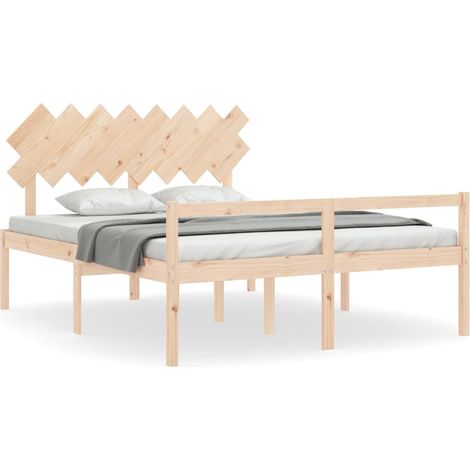 Maison Exclusive - Seniorenbett mit Kopfteil 160x200 cm Massivhol